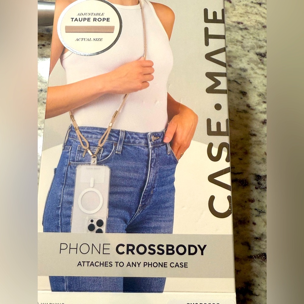 Case-Mate Phone Crossbody with Beige Rope